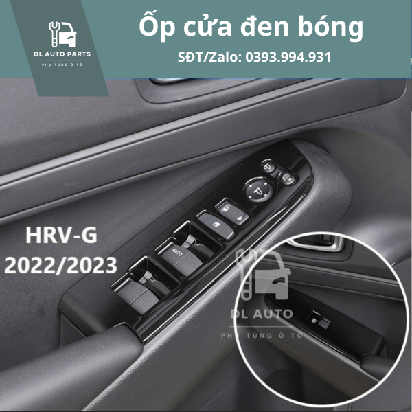 Ốp nội thất HRV đen bóng - nút bấm cửa